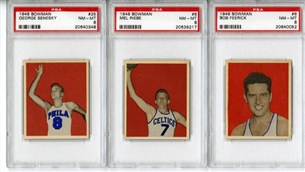 1948 Bowman Basketball Cards - PSA NM-MT 8 (3 Diff.)